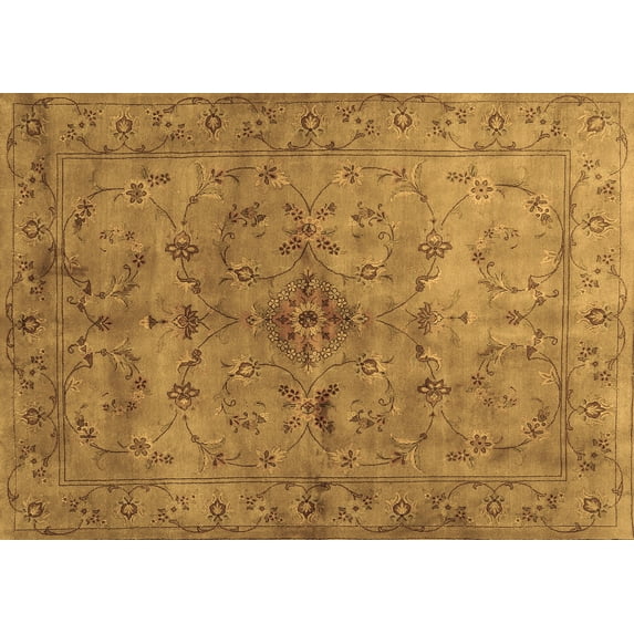 Ahgly Company Indoor Rectangle Abstract Brown Contemporary Area Rugs, 5' x 7'