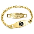 thumbnail image 1 of MedicEngraved Yellow Gold Stainless Steel Custom Medical Alert Bracelet - 5mm Oval Link, 1 of 7