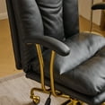 thumbnail image 3 of Ktaxon Office Chair High Back Study Chair PU Leather Adjustable Swivel Vanity Chair with Padded Armrests for Conference and Home Black, 3 of 10