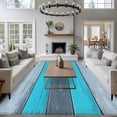 thumbnail image 3 of Blue Grey Stripe Large Area Rugs 6x9 ft Retro Coastal Style Wood Texture Washable Rug Non Slip Indoor Carpet Absorbent Floor Mat for Living Room Bedroom Dining Room, 3 of 9