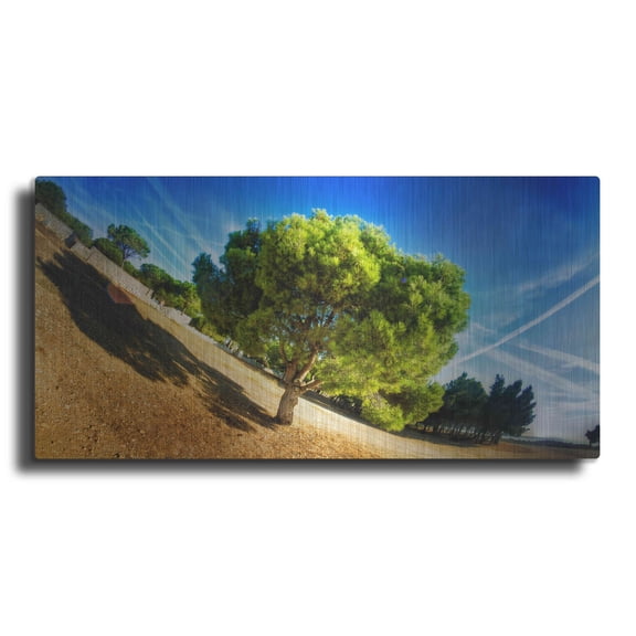 Luxe Metal Art 'Summer Tree' by Sebastien Lory, Metal Wall Art, 24"x12"