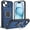 Darkblue, variant on Decase for iPhone 15 Heavy Duty Case,Rugged 360° Rotate Ring Kickstand Phone Cover with Sliding Lens Cover,Shockproof Privacy Lens Cover Hard Shell,Red