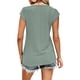 thumbnail image 2 of Top calado para mujer, cuello en V profundo, empalme de encaje, camisa de manga corta cómoda y transpirable elegante, Top para verano, verde negruzco L, 2 of 5