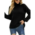 thumbnail image 4 of hirigin Women Knit Turtleneck Sweater Casual Loose Solid Color Long Sleeves Pullover Knitwear Tops Streetwear, 4 of 9