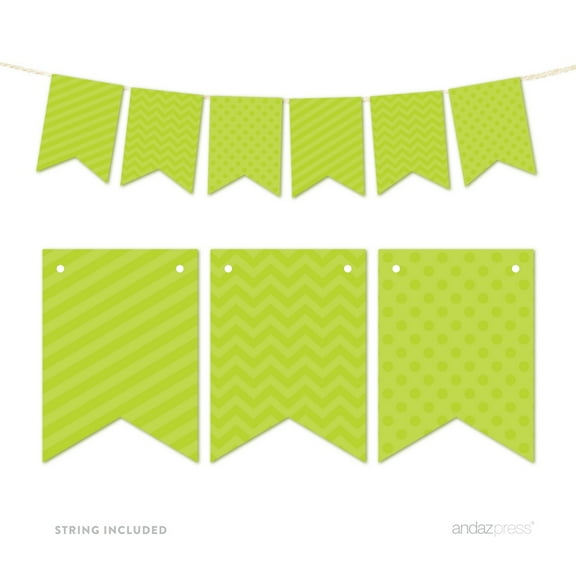 Lime Green Chartreuse Hanging Pennant Banner Party Garland Decor