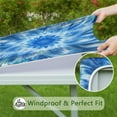 thumbnail image 6 of Blue Burst Pattern Square Fitted Tablecloth with Elastic Edge,Square Table Cover,Washable Elastic Table Cover for Home Kitchen Party Decor 34"x34", 6 of 6