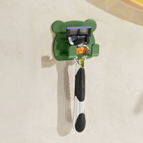 Razor Holder for Shower Stainless Steel Razor Holder Hooks Bathroom Non Perforated Waterproof Self-Adhesive Shaver Holder Hanger Hook Wall Hanger for Plug Hat Bag Storage Hook With Two Hooks