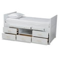 thumbnail image 5 of Baxton Studio Mirza Modern and Contemporary White Finished Wood 5-Drawer Twin Size Storage Bed with Pull-Out Desk, 5 of 11