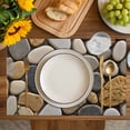 thumbnail image 4 of Stones Placemats Set of 6, Gravel Rock Cobblestone Natural Pattern Art Placemats for Dining Table, Place Mats for Kitchen Tabletop, Waterproof Wipeable Dining Table Mats Set, 4 of 9
