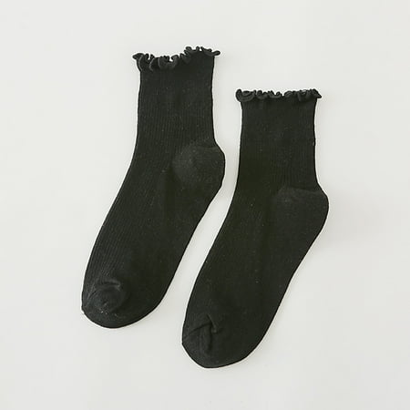 

Womens Socks Ruffle Turn-Cuff Casual Ankle Socks Summer Cotton Knit Lettuce Low Cut/Crew /Dress Sock