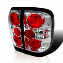 Spec-D Tuning Chrome Housing Clear Lens Tail Lights Compatible with 1996-2004 Nissan Pathfinder, 1997-2004 Infiniti QX4, Left Right Pair Assembly