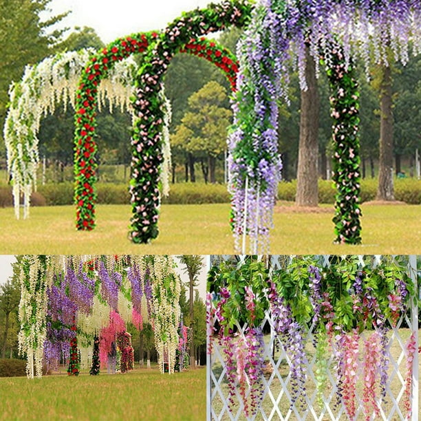 Zhaomeidaxi Artificial Silk Wisteria Vine Rattan Garland Fake ...