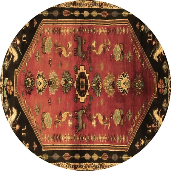 Ahgly Company Indoor Round Animal Brown Traditional Area Rugs, 8' Round
