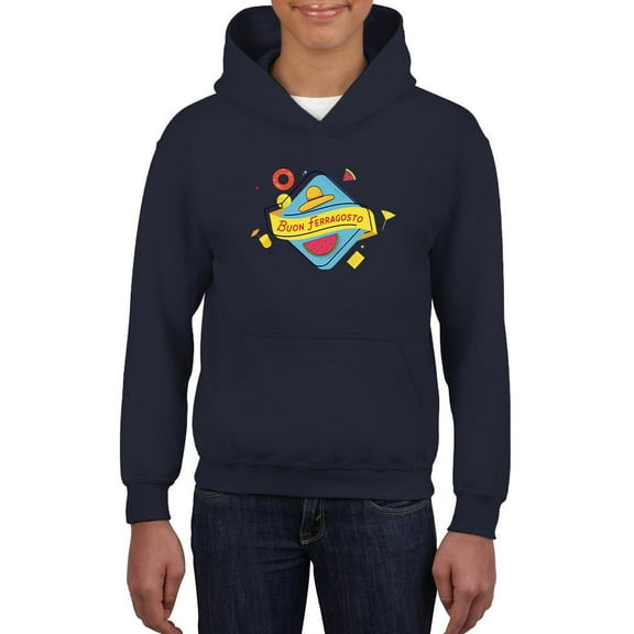 Buon Ferragosto Cocktails Hoodie Juniors -Image by Shutterstock, Small