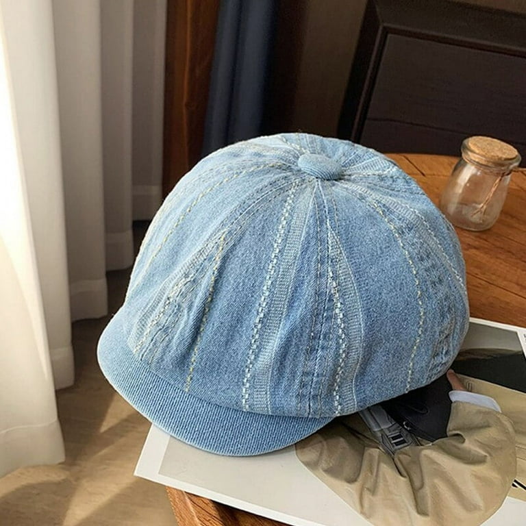 帽子 Beret 8 panel denim ML cph 帽子 Beret 8 panel denim ML cph Unisex Washed Denim Newsboy