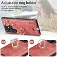 thumbnail image 2 of Allytech Wallet Case for Samsung Galaxy S23 Ultra, Support Car Mount, Luxury PU Leather Shockproof Anti-Fall 360° Finger Ring Stand Rotatable Kickstand Case with Magnetic Snap & Card Slots - Pink, 2 of 8