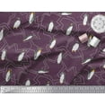 thumbnail image 3 of Soimoi Purple Silk Fabric Penguin Ocean Print Fabric by the Yard 42 Inch Wide, 3 of 3