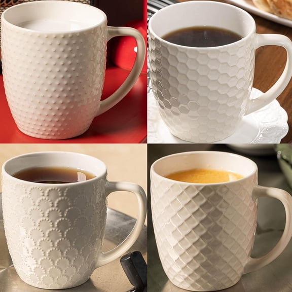 16 oz Coffee Mugs Set of 4, Porcelain Coffee Cups Ceramic, Mug with Handle