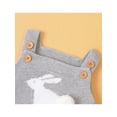 thumbnail image 6 of Arvbitana Baby Girls Easter Knitted Romper Cartoon Rabbit Print Button Closure Wide Strap Bodysuit Adjustable Jumpsuit Tops for Infant 3-24M, 6 of 9