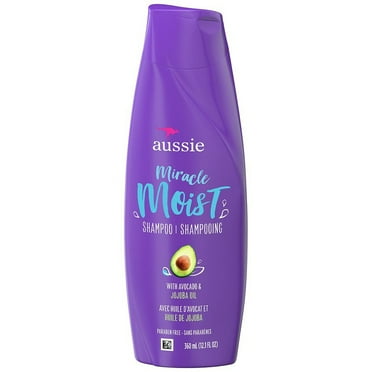 Aussie Miracle Moist with Avocado And Jojoba Oil, Paraben Free Shampoo, 12 Oz, 3 Pack