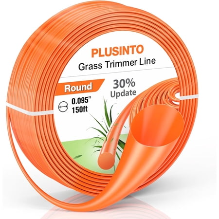 String Trimmer Line .095 150 Feet Weed Eater String Round Trimmer Line for Universal Replacement Orange Premium Nylon String Trimmer Line for Medium& Heavy Grass&Weeds (2.4mm 45m)