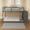 thumbnail image 2 of JERFIT Twin over Twin Bunk Bed with Storage Drawers, Gray Space-Saving Bunkbed Frame with 4 Drawers & 3 Shelves, 2 of 10