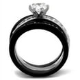 thumbnail image 3 of Luxe Jewelry Designs 3-Piece Women's Two Tone Black IP Stainless Steel Wedding Ring Set with CZ,, 3 of 4