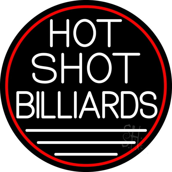 Hot Shot Billiards 5 LED Neon Sign 18 x 18 - inches, Black Square Cut Acrylic Backing, with Dimmer - Bright and Premium built indoor LED Neon Sign for wall décor, arcarde, and storefront.