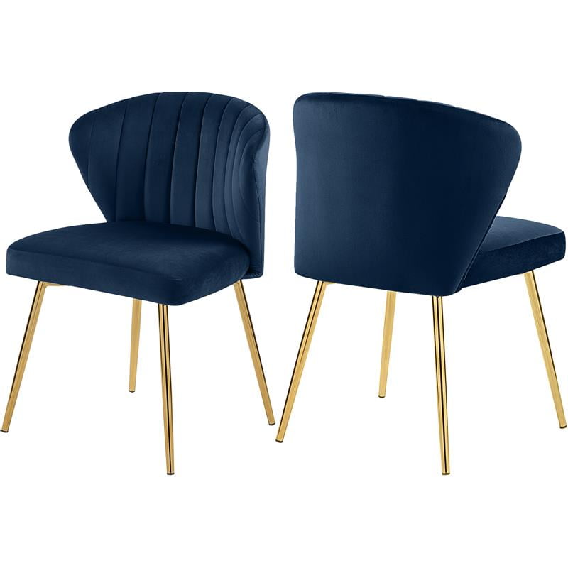 Meridian Furniture Finley Navy Velvet Dining Chair (Set of 2) Walmart