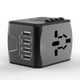thumbnail image 1 of Adaptador de corriente universal para viajes internacionales con cargador de pared inteligente de alta velocidad 2.4A 4xUSB, adaptador europeo, adaptadores de enchufes de salida de CA en todo el, 1 of 4