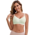 thumbnail image 5 of DARING DIVA Lace Trim V-Neck Wireless Bra Adjustable Spaghetti Straps Lift Up S Green, 5 of 6