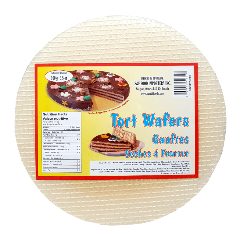Tort Wafers 6 sheets, ROUND (S&F) 100g (3.5 oz)