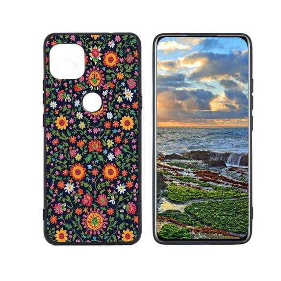 Colorful-Ornate-Bohemian-Mexican-Embroidery-8 Phone Case, Degined for Motorola G 5G Case Men Women, Flexible Silicone Shockproof Case for Motorola G 5G