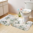 thumbnail image 2 of Green Yellow Palm Tree Bath Mat 3 Piece Bathroom Rug Set, Summer Botanical Tropical Non Slip Bath Rug Contour Mat and Toilet Lid Cover, Absorbent Shower Mats Soft Bath Rugs and Mats Sets, 2 of 8