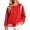 Red, variant on Women’s Fleece Lined Striped Rib Baseball Varsity Jacket, Snap Button Long Sleeve Pocket Thick Polyester Winter Coat Size S-4XL Plus Size Friendly