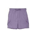 thumbnail image 5 of NAISIBABY Boys Cargo Shorts, Summer 2025 Solid Color Elastic Waist Shorts with Pockets Purple 11-12T, 5 of 6