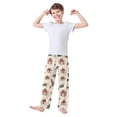 thumbnail image 2 of FORMRS Boys Pajama Pants with Pockets Size 9-10Y Kids Lounge Sleep Bottoms, Beige Christmas Gift Pattern, 2 of 8