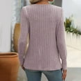 thumbnail image 6 of Ribbed Knit Sweaters for Women Side Slit Square Neck Button Long Sleeve Tunic Blouses Fall Trendy Solid Color Loose Casual Tops, 6 of 7