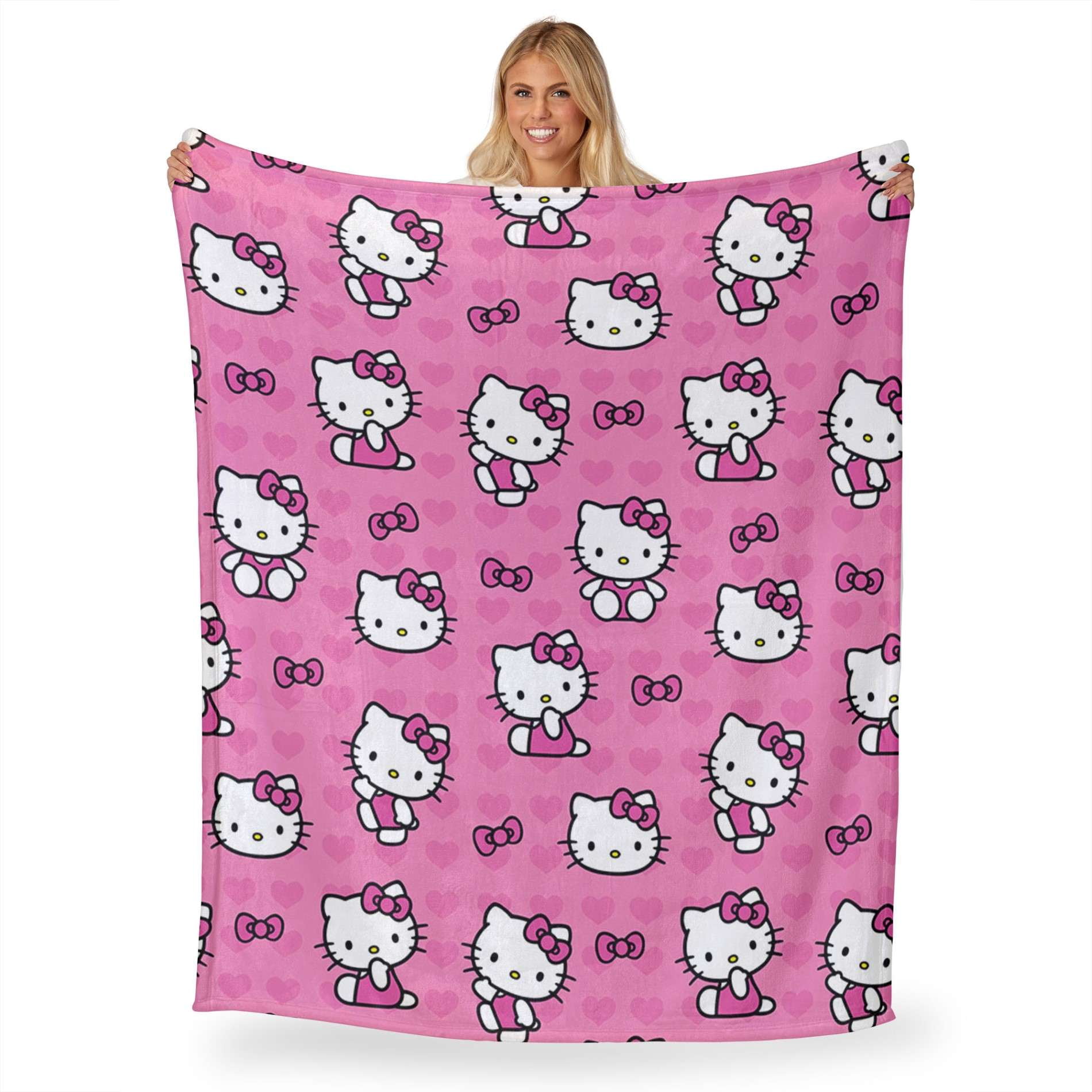 Sanrio Hello Kitty I Love Pink Kids Silk Touch Throw Blanket