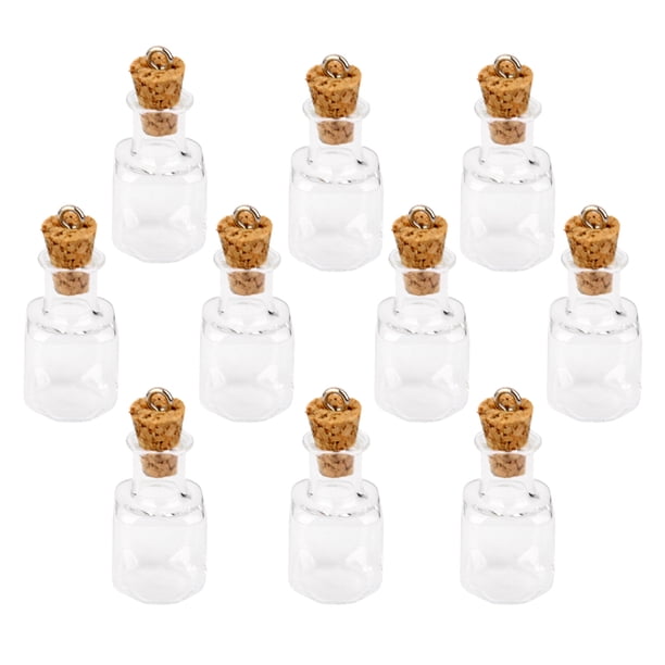 10 Tapón de Corcho Pequeño Botellas de de Frascos Frascos Joyería DIY