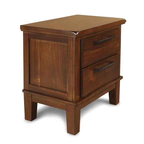 New Classic Furniture Cagney Solid Wood 2-Drawer Nightstand in Chestnut Brown