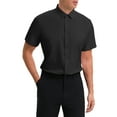 thumbnail image 4 of INSPIRE CHIC Mens Short Sleeve Dress Shirts Stretch Lightweight Business Solid Formal Button Down Shirts S Black, 4 of 6