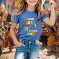 thumbnail image 2 of Zhuashum T-Shirts de Printemps pour Garçons Col Rond Manches Courtes Hauts à Imprimé de Lettres pour Enfants et Jeunes T-Shirt Graphique de Fête Festive Tenue de Jeu Basique pour Tout-Petit Bleu 5 Ans, 2 of 6