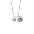 thumbnail image 2 of Delight Jewelry Silvertone Disc 1/2'' Initial - m - Silvertone Script Initial Disc - B - Charm Necklace, 20"+3", 2 of 4