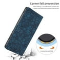 thumbnail image 5 of Leather For Samsung Galaxy S23 FE 5G Case Cherry Blossom Embossed 3-card  Flip Wallet Leather Case With Card Holder Magnetic Closure  Phone Cases Cover,Blue,For Galaxy S23 FE 5G, 5 of 8