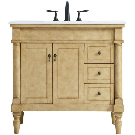 Elegant Kitchen and Bath 36 inch Single Bathroom vanity in Antique Beige