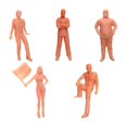 thumbnail image 4 of 5 Pieces 1/64 Scale People Figure Tiny People for Sand Table Micro Landscape, 4 of 8