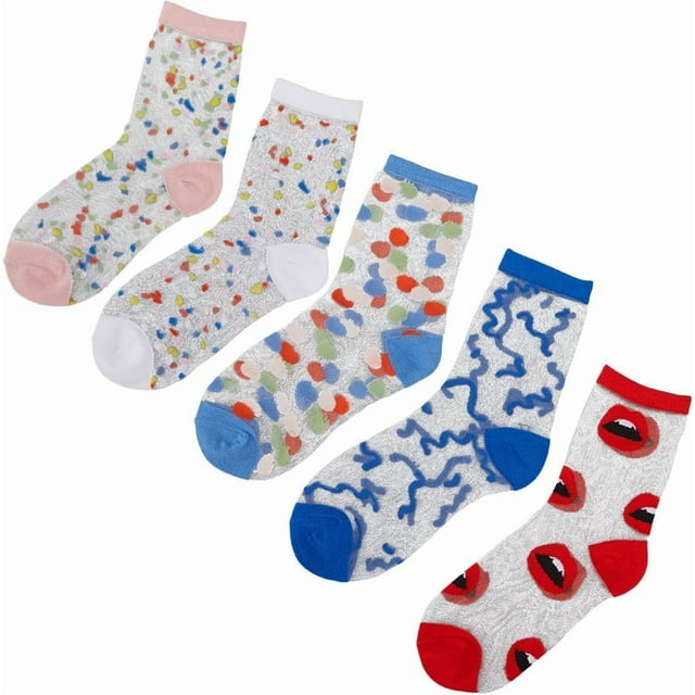 3 pares de calcetines transparentes de encaje para mujer, calcetines de malla transparente, calcetines de encaje