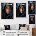 thumbnail image 4 of Designart "Woman'S Elegance In Indigo Incantations" Fashion Woman Floater Framed Canvas Wall Art, 4 of 5