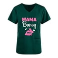 thumbnail image 3 of Mujeres de manga corta con cuello en V Tops Uniforme Día de la madre Impreso Bolsillos Blusa Enfermería Pompotops  hkajfhjk465091, 3 of 4